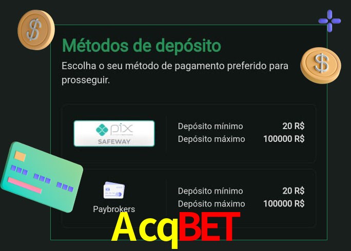 O cassino Acqbet oferece uma grande variedade de métodos de pagamento